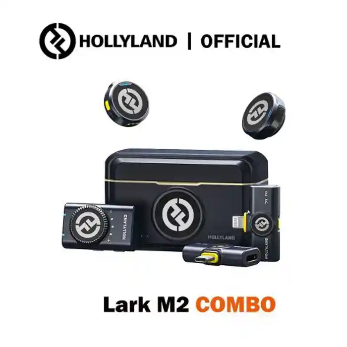 Hollyland LARK M2 DUO 2-Person Wireless Combo Microphone System (2.4 GHz, Shine Charcoal)